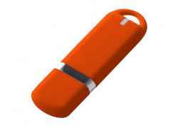 USB-флешка на 64 ГБ 3.0 USB, с покрытием soft-touch, оранжевый