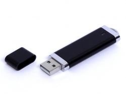 USB-флешка промо на 128 Гб прямоугольной классической формы, черный