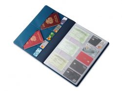 Органайзер Favor 2.0 для семейных документов на 4 комплекта документов, формат А4, синий