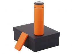 Подарочный набор c вакуумной термокружкой и повербанком С2, оранжевый