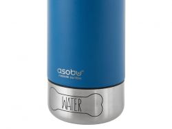 Вакуумный термос «Buddy» 3-в-1 со съемными мисками для питомцев, 1000 мл, синий с гравировкой