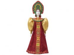Подарочный набор: кукла фарфоровая, чай "Малина с мятой", красный