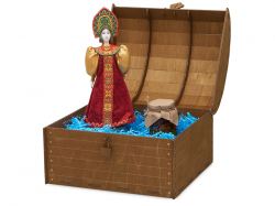 Подарочный набор: кукла фарфоровая, мёд с миксом из орехов