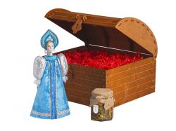 Подарочный набор: кукла фарфоровая, мёд с миксом из орехов Подарочный набор: кукла фарфоровая, мёд с миксом из орехов