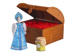 Подарочный набор: кукла фарфоровая, крем-мёд с лаймом и имбирем