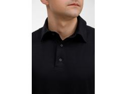 Рубашка поло унисекс Senti, черная