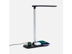Настольная лампа с беспроводной зарядкой Power Light, черная