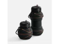 Складная бутылка для воды Basketball Flex, черная