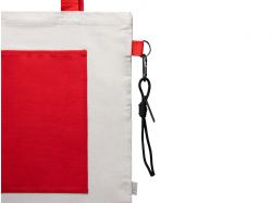 Сумка для покупокTopiс из переработанных материалов с наружным цветным карманом, красный