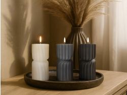 Набор свечей с гранями "Vela", темно-серый, белый