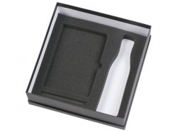 Подарочный набор с блокнотом С1, металлической ручкой и термобутылкой, черный