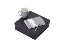Подарочный набор с блокнотом С2, металлической ручкой и кружкой, серый