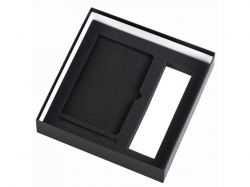 Подарочный набор с блокнотом С1, металлической ручкой и термосом, черный