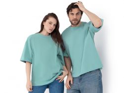 Футболка оверсайз «Beta.01» унисекс, пыльный бирюзовый