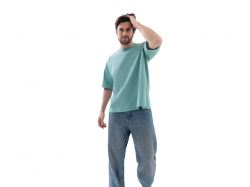 Футболка оверсайз «Beta.01» унисекс, пыльный бирюзовый