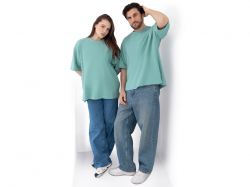 Футболка оверсайз «Beta.01» унисекс, пыльный бирюзовый