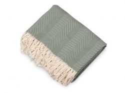 Подарочный набор с пледом, свечой и диффузором, оливковый