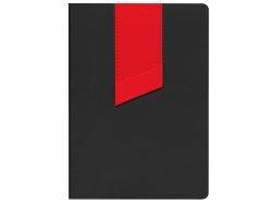 Ежедневник Bookmark, недатированный, черный с красным