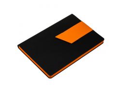 Ежедневник Bookmark, недатированный, черный с оранжевым