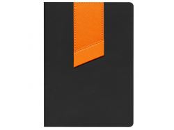 Ежедневник Bookmark, недатированный, черный с оранжевым
