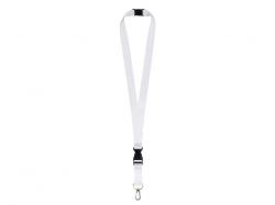 Ланъярд 2 см под сублимацию с карабином, межуровневым замком и замком обрыва, серебристый Ланъярд 2 см под сублимацию с карабином, межуровневым замком и замком обрыва, серебристый