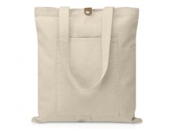 Сумка Clip из хлопка 340 г/м2 с застежкой из экокожи, натуральный