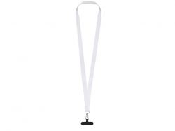 Ланъярд 2 см под сублимацию с трендовым карабином и узким держателем для телефона из ПЭ, серебристый Ланъярд 2 см под сублимацию с трендовым карабином и узким держателем для телефона из ПЭ, серебристый