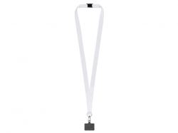 Ланъярд 2 см под сублимацию с трендовым карабином, замком обрыва и большим держателем для телефона из ПЭ, серебристый Ланъярд 2 см под сублимацию с трендовым карабином, замком обрыва и большим держателем для телефона из ПЭ, серебристый