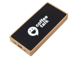 Внешний аккумулятор с подсветкой лого и солнечной панелью «Reedia S1», 10000 mAh, бамбук, черный