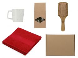 Подарочный набор для ванны с полотенцем, расческой и кружкой