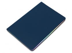 Блокнот А5 в гибкой обложке "Fellini" с голографическим срезом, темно-синий