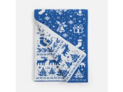 Шарф Holidale, синий с молочным Шарф Holidale, синий с молочным