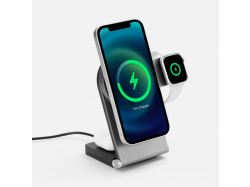 Складная станция беспроводной зарядки transForm, серый металлик