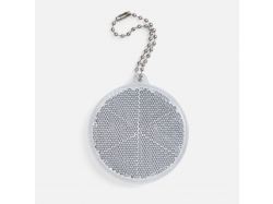 Пешеходный светоотражатель с цепочкой «Круг», белый Пешеходный светоотражатель с цепочкой «Круг», белый