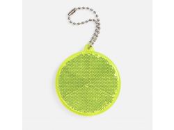 Пешеходный светоотражатель с цепочкой «Круг», неон-желтый Пешеходный светоотражатель с цепочкой «Круг», неон-желтый