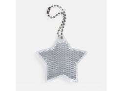 Пешеходный светоотражатель с цепочкой «Звезда», белый Пешеходный светоотражатель с цепочкой «Звезда», белый