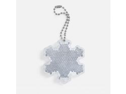 Пешеходный светоотражатель с цепочкой «Снежинка», белый Пешеходный светоотражатель с цепочкой «Снежинка», белый