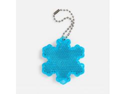 Пешеходный светоотражатель с цепочкой «Снежинка», синий Пешеходный светоотражатель с цепочкой «Снежинка», синий