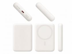 Магнитный внешний беспроводной аккумулятор «Polarix», QC/PD, 10000 мАч, слоновая кость