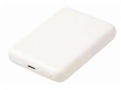 Магнитный внешний беспроводной аккумулятор «Polarix», QC/PD, 10000 мАч, слоновая кость