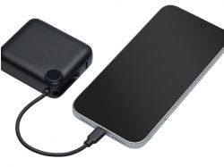 Внешний аккумулятор со встроенным кабелем «Liri», QC/PD, 10000 мАч, черный