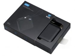 Внешний аккумулятор со встроенным кабелем «Liri», QC/PD, 10000 мАч, черный