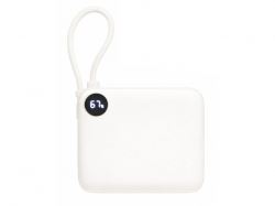 Внешний аккумулятор со встроенным кабелем «Liri», QC/PD, 10000 мАч, теплый белый