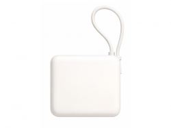 Внешний аккумулятор со встроенным кабелем «Liri», QC/PD, 10000 мАч, теплый белый