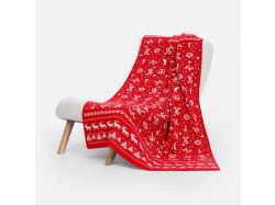 Плед Holidale, красный с молочным