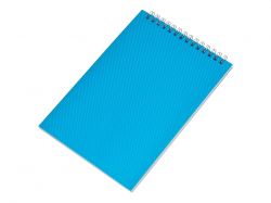 Блокнот на пружине в пластиковой обложке А5, синий