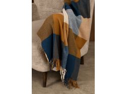 Плед Fleco, синий с коричневым