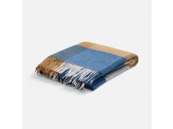 Плед Fleco, синий с коричневым