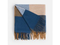 Плед Fleco, синий с коричневым