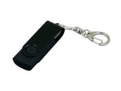 USB 3.0- флешка промо на 64 Гб с поворотным механизмом и однотонным металлическим клипом